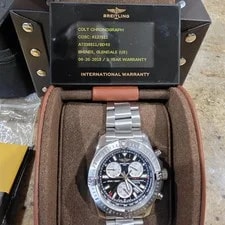 Breitling — Breitling Colt Chronograph Quartz 44mm Black Dial Steel Bracelet Box Papers — Watch — resale