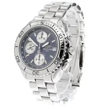 Breitling Chronomat A13051 41mm SS Navy Dial Automatic Chronograph Date #C434 2