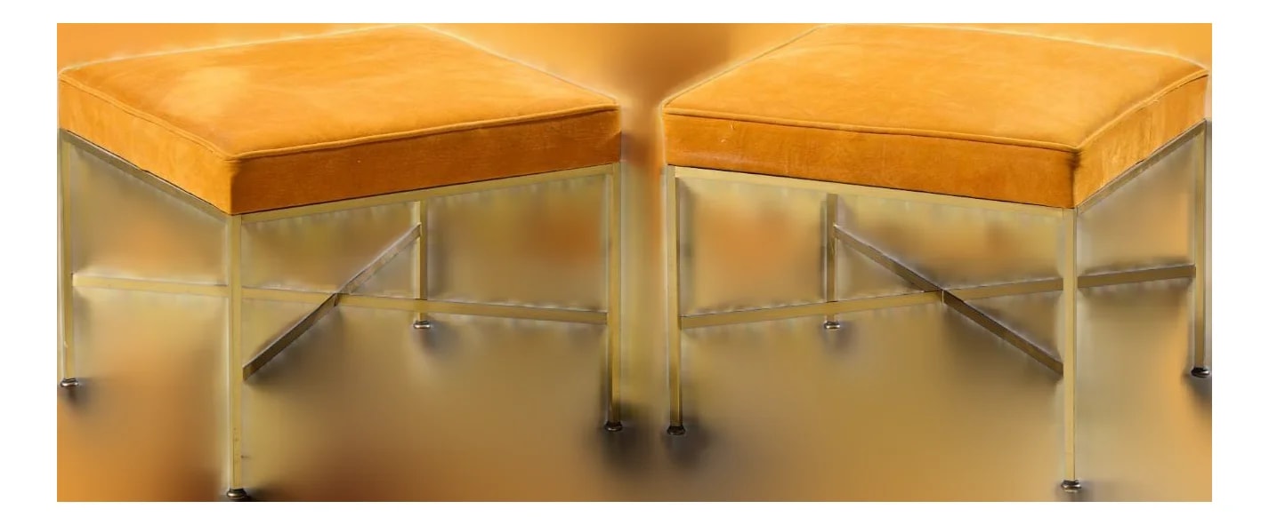Calvin — Paul McCobb for Calvin Mid Century X Base Stools - Pair — Furniture — resale