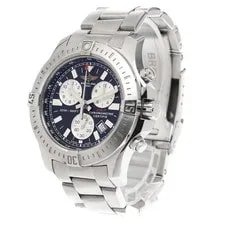Breitling Colt A73388 44mm SS Black Dial Quartz Chronograph Date #C332 2
