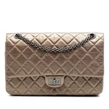 Chanel — Authenticated Chanel Quilted Metallic Aged Reissue 2.55 Double Flap — Handbag — resale