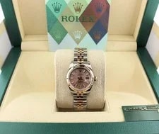 2007 Rolex Datejust 179171 Pink Stick Dial TT Jubilee Rose With Papers 26mm 3
