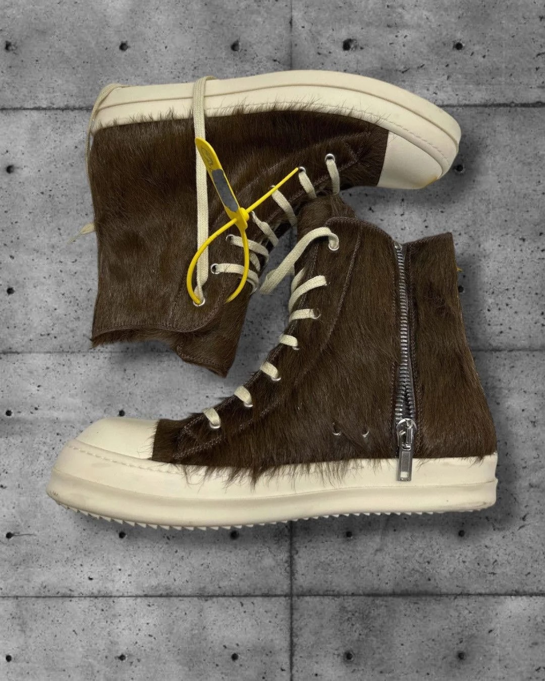 Rick Owens — Rick Owens Pony Hair Ramones 43 — Sneaker — resale