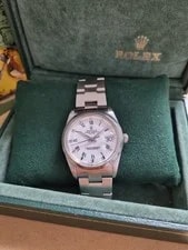 Rolex Oyster Perpetual Date 15000 Steel 34MM White Roman Dial Bahrain Logo 1988 4