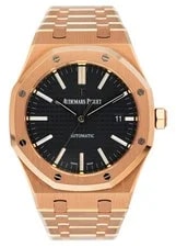 Audemars Piguet — Audemars Piguet Royal Oak 15400OR 18K Rose Gold Black Dial Box Papers — Watch — resale