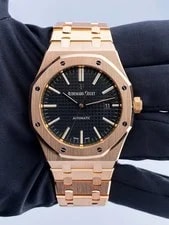 Audemars Piguet Royal Oak 15400OR 18K Rose Gold Black Dial Box Papers 2