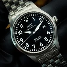 New/unworn IWC Pilot Mark Xviii 40mm Black Dial Stainless Steel IW327015 3