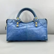 Balenciaga City Large Bright Crackled Braided Handle Auth 2
