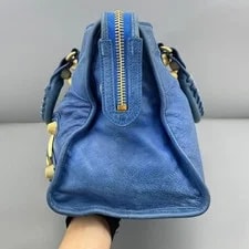 Balenciaga City Large Bright Crackled Braided Handle Auth 3