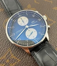 IWC — IWC Portuguese Chronograph Automatic Warranty Original Black Dial — Watch — resale