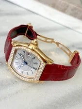 Cartier Roadster 2524 18k Gold, Large Size 37mm With Custom Diamond Bezel 2