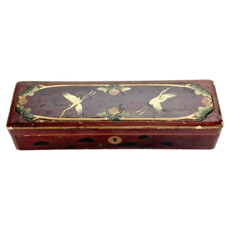 Japanese Box With Bird Decoration, Japan, 19th Century — Furniture — resale