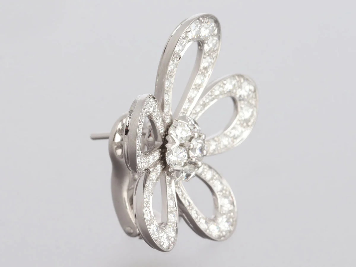 Van Cleef & Arpels 18K White Gold Flower Lace Pierced 3