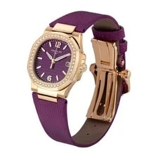 Patek Philippe Nautilus 32MM Purple Arabic Numerals Dial Diamond & Rose... 2
