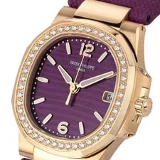 Patek Philippe Nautilus 32MM Purple Arabic Numerals Dial Diamond & Rose... 3