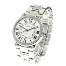 Cartier Rondo Solo WSRN0012 Automatic 36mm Box Papers Silver 3