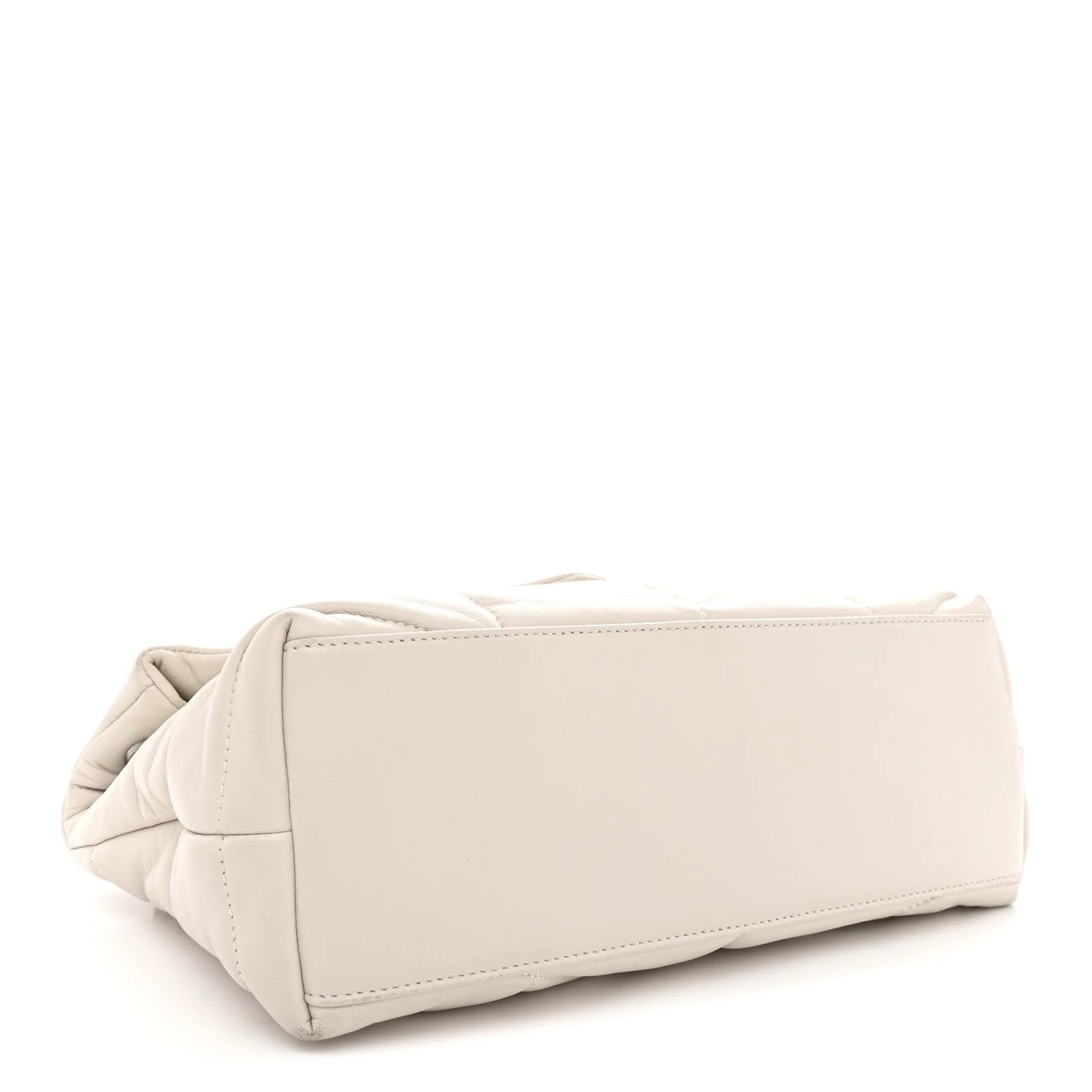 Small Loulou Puffer Chain Satchel Crema Soft 4