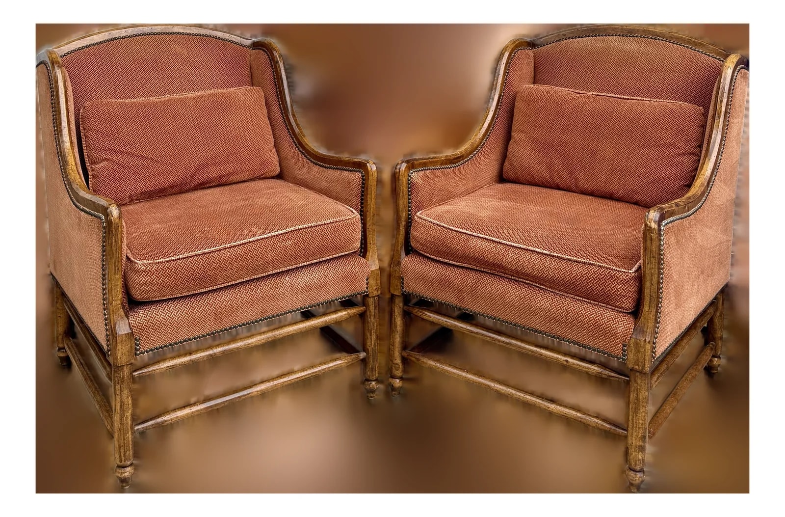 Cal-Mode — Pair of Cal-Mode French Lounge Chairs in Upholstery — Furniture — resale