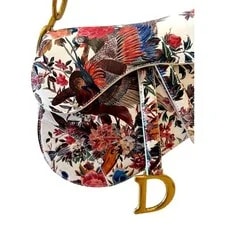 Christian Dior Floral Bird Print Saddle Charm 2