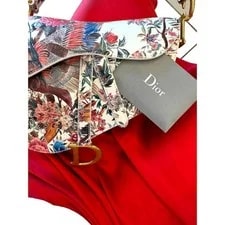 Christian Dior Floral Bird Print Saddle Charm 3