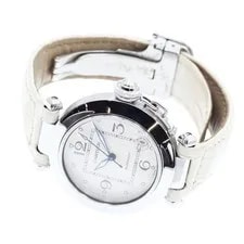 Cartier Pasha C W3106199 35mm SS Leather Silver Dial Automatic Date #C475 2