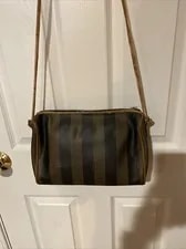 Authentic Fendi Stripes Pequin Crossbody 3