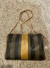 Authentic Fendi Stripes Pequin Crossbody 4