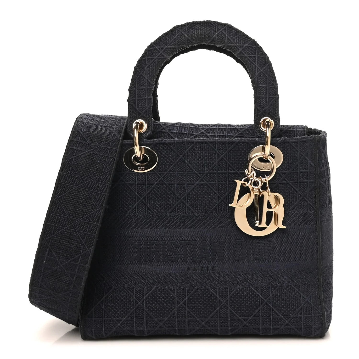 Dior — Embroidered Medium Lady D-Lite — Handbag — resale