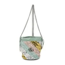 Gucci — Gucci Small GG Marmont Chain Crossbody BlueSequin Embellished — Handbag — resale