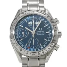 Omega — Omega Speedmaster Triple Calendar 3523.80 Blue Dial Stainless Steel #W2720 — Watch — resale
