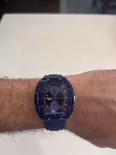 Irlandy Quartz Analog Blue Clear Plastic Case and Silicone Strap 3