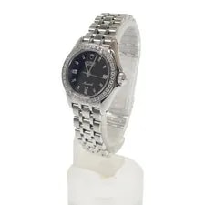 Tudor Monarch Diamond Bezel 15810 Stainless Steel Quartz Black F/S 3
