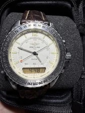 Breitling — Breitling Pluton 3100 40 Mm White Dial Analog Digital Day Date — Watch — resale