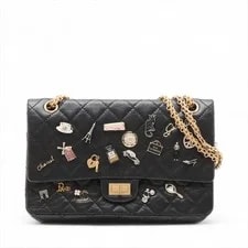 Chanel — Chanel Matelasse 2.55 Calf Double Flap Double Chain Gunm — Handbag — resale