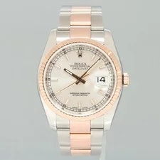 Rolex DateJust Tone Rose Gold Steel 36mm Silver Stick 116231 Box 2