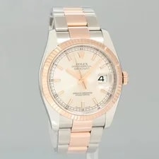 Rolex DateJust Tone Rose Gold Steel 36mm Silver Stick 116231 Box 3