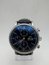 IWC Portofino Chronograph 42mm Black Dial Leather Strap Automatic IW391002 3