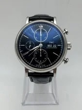 IWC Portofino Chronograph 42mm Black Dial Leather Strap Automatic IW391002 4