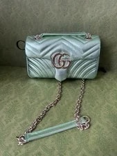 Gucci GG Marmont Small Metallic Matelassé Crossbody 2