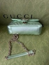 Gucci GG Marmont Small Metallic Matelassé Crossbody 4
