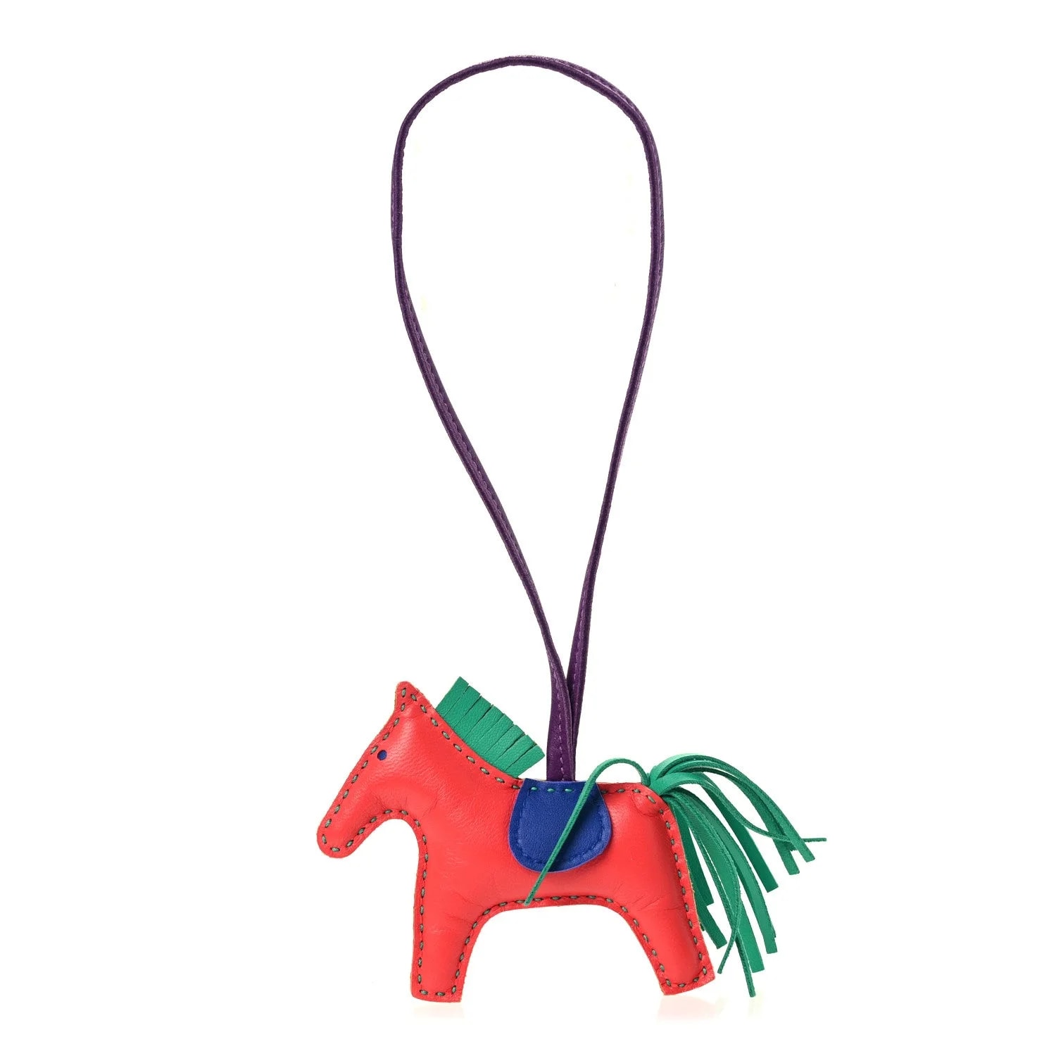 Hermès — Milo Grigri Reversible Rodeo Bag Charm Jaipur Aztec Menthe Anemone — Accessory — resale