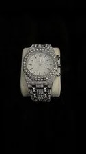 Audemars Piguet Royal Oak 40mm Silver Quartz Iced Out Gem-Set Date Bracelet 2