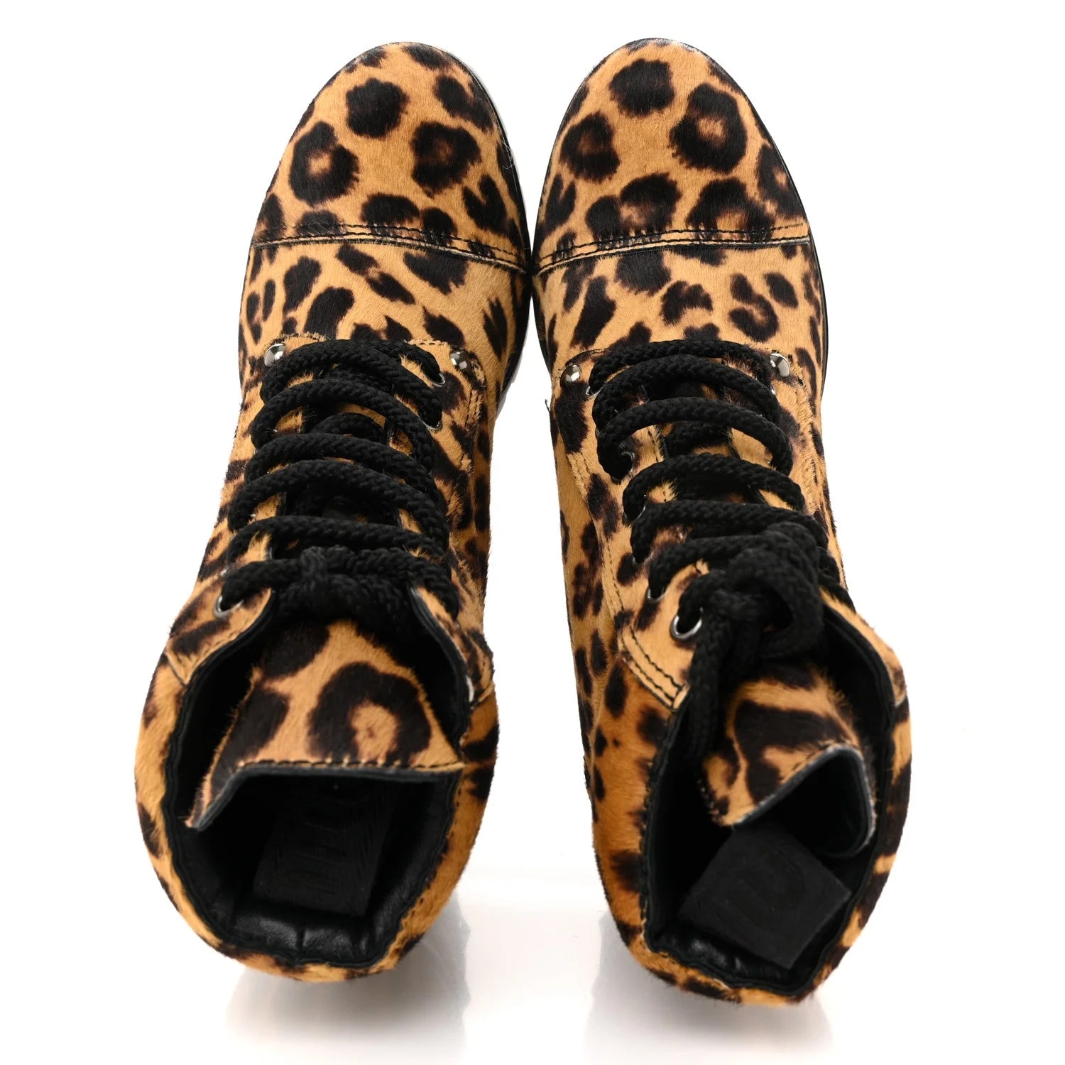 Cavallino Calf Hair Leopard Lace Up 37.5 Miele 2