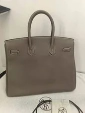 Auth Hermès Birkin 35 Etoupe Classic Work 2