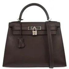 Hermès — Hermes Chocolat Kelly 28 Sellier 2way □L 43. 187269 — Handbag — resale