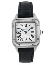 Cartier — Cartier Santos Dumont 4213 WSSA0023 Silver Sunburst Dial Steel 27.5MM — Watch — resale