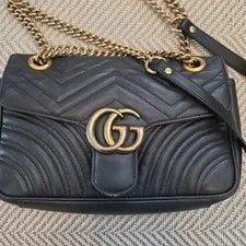 Gucci GG Marmont Quilted Chain Strap From Japan 2