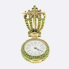 Patek Philippe for Tiffany & Co. Demantoid Garnet and Diamond Brooch Fob 2