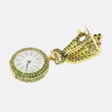 Patek Philippe for Tiffany & Co. Demantoid Garnet and Diamond Brooch Fob 3