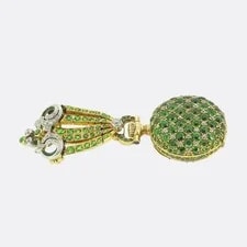 Patek Philippe for Tiffany & Co. Demantoid Garnet and Diamond Brooch Fob 4